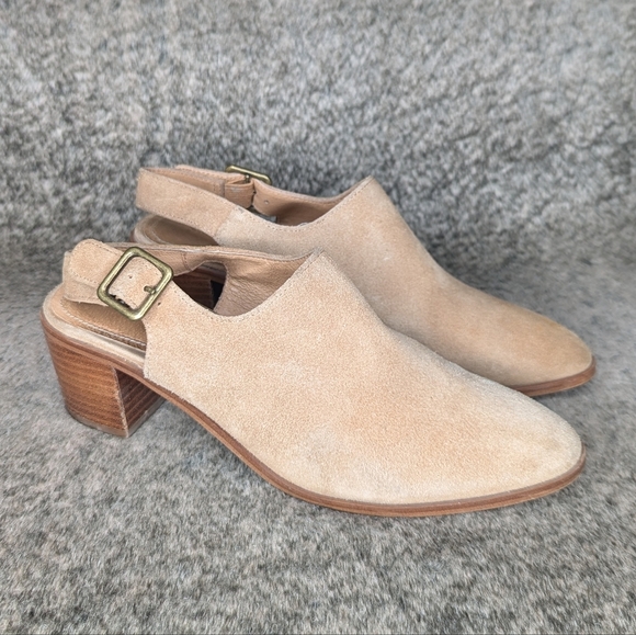 Soludos Savannah Slingback Heeled Mules Tan Women's 8 - Picture 2 of 11